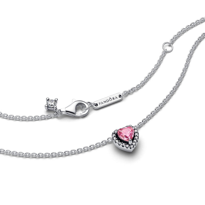 Pandora Rosafarbenes Erhabenes Herz Halskette - 398425C02-45