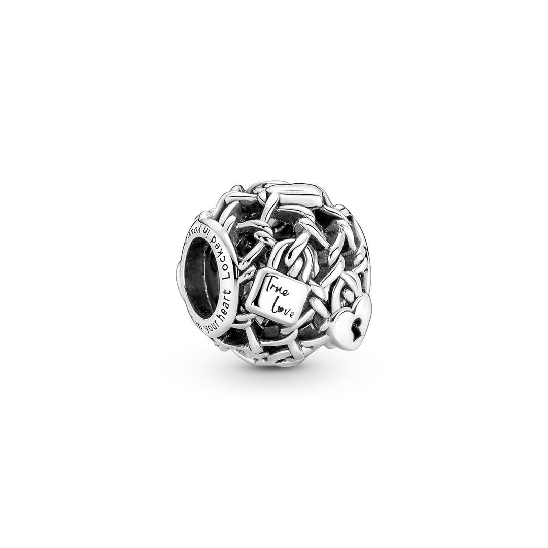 Pandora Offen gearbeitetes Kettenglieder Vorhängeschloss Charm - 790071C00