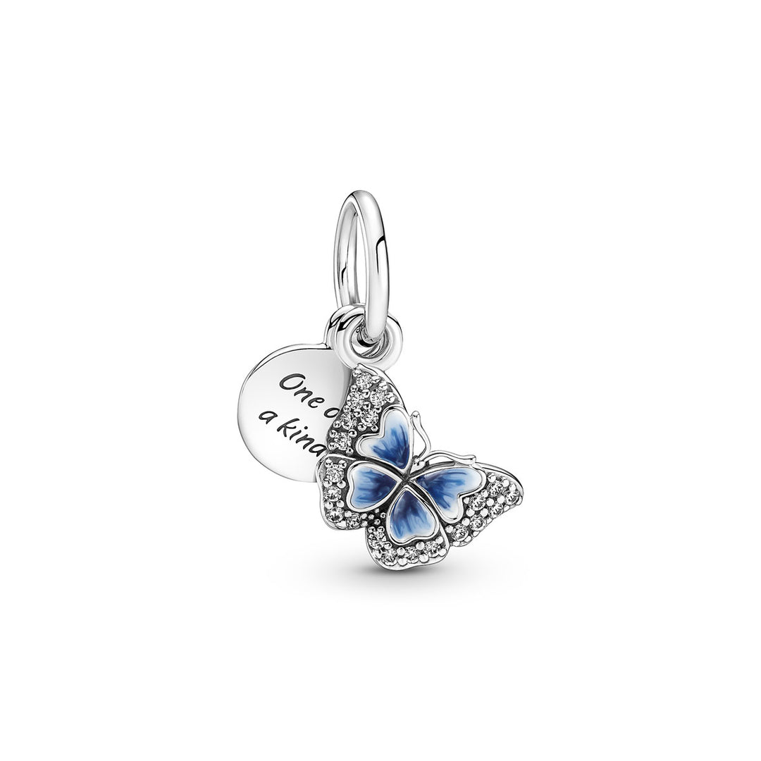 Pandora Blauer Schmetterling & Spruch Doppelter Charm - 790757C01