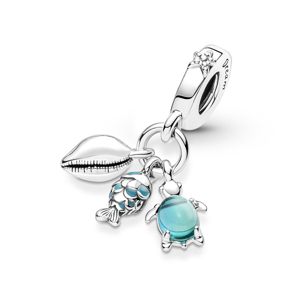 Pandora Fisch Meeresschildkröte &amp; Muschel Dreifacher Charm - 791697C01