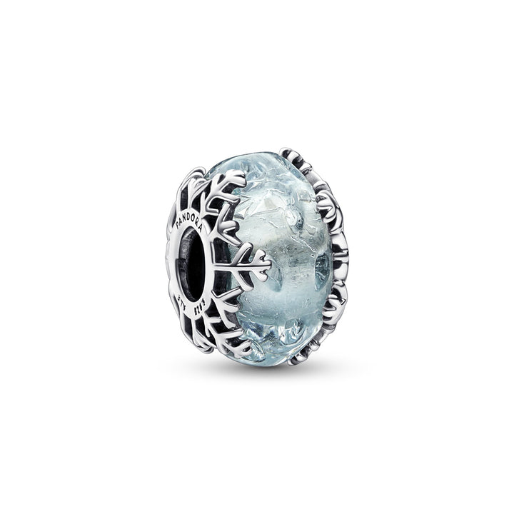 Pandora Winterblaue Schneeflocke Murano Charm - 792377C00