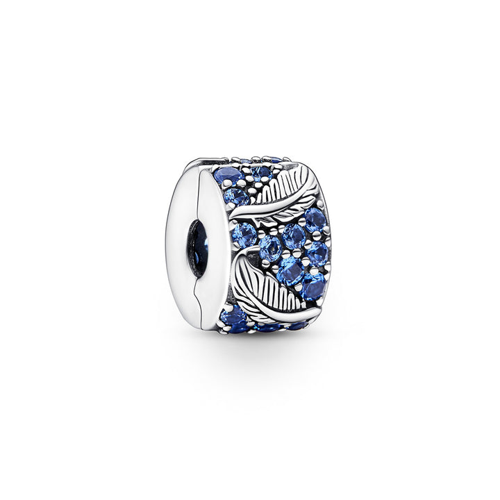 Pandora Geschwungene Feder &amp; Pavé Clip Charm - 792552C01