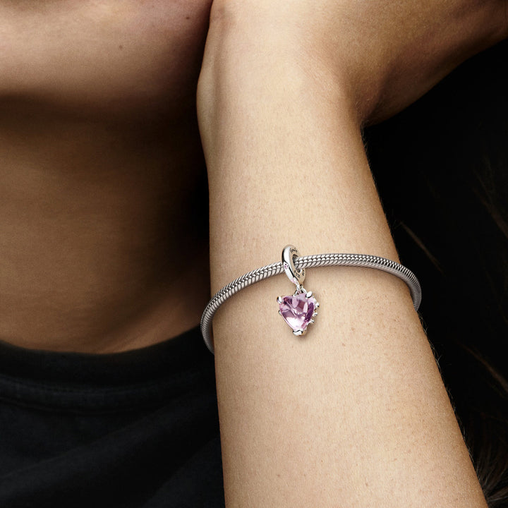 Pandora Rosafarbener Stammbaum &amp; Herz Charm - 792654C01