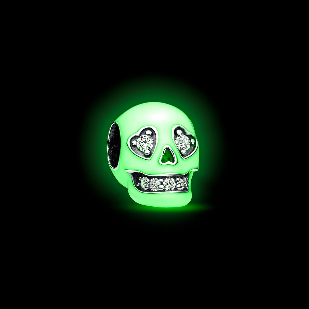 Pandora Glow in the dark Funkelnder Totenkopf Charm - 792811C01