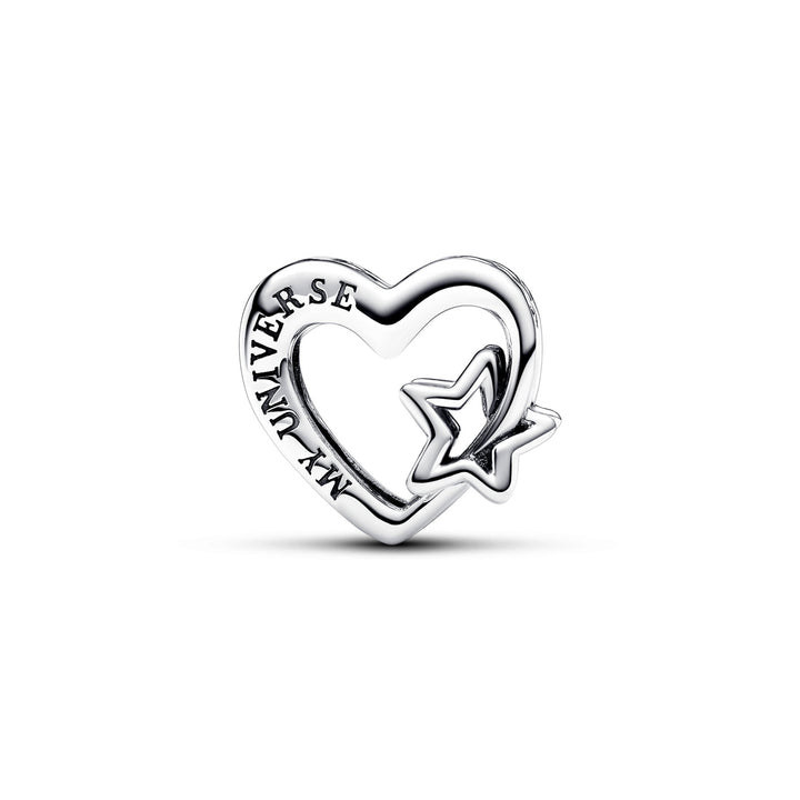 Pandora Offen gearbeitetes Familie Herz &amp; Stern Charm - 792829C00