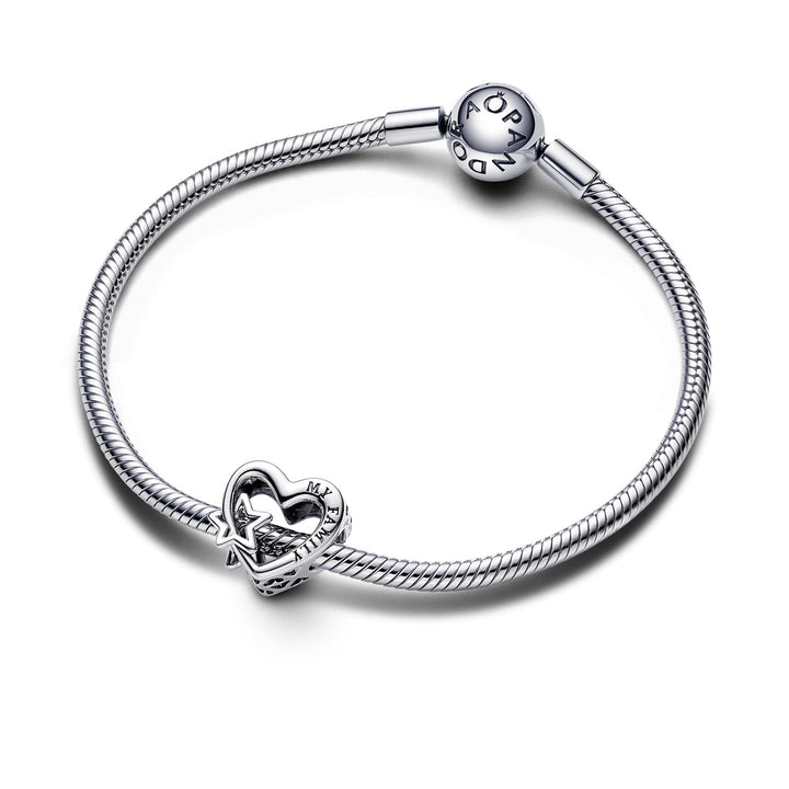 Pandora Offen gearbeitetes Familie Herz &amp; Stern Charm - 792829C00