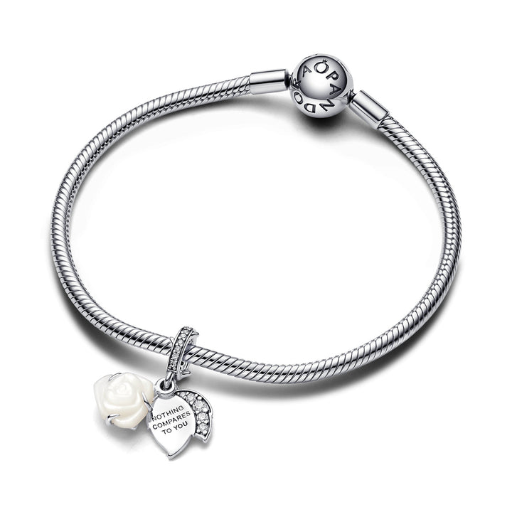 Pandora Weisse Blühende Rose Doppelter Charm - 793200C01