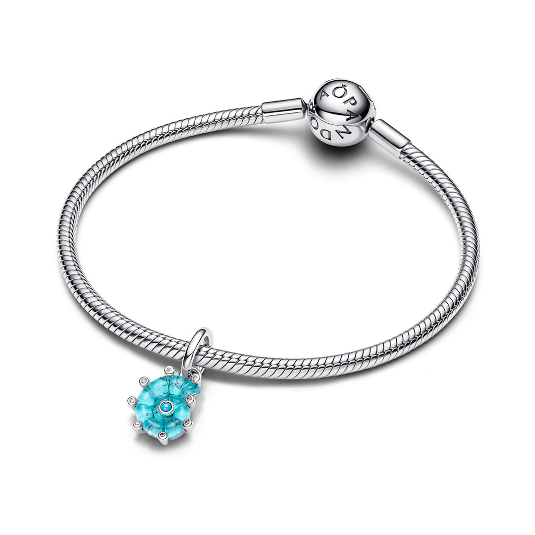 Pandora Blaue Murano Glas Meeresschnecke Charm Anhänger - 793900C01