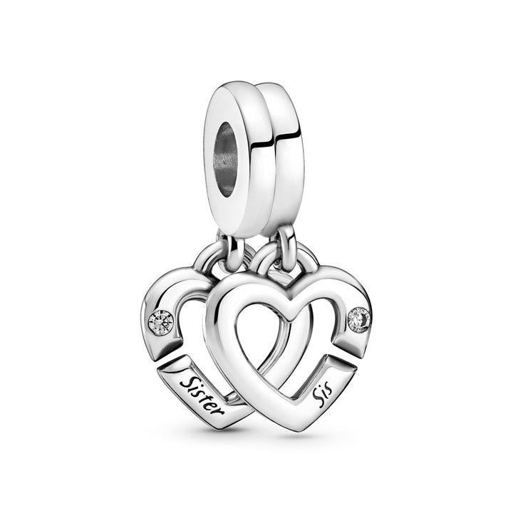 Pandora Linked Sister Hearts Split Dangle Charm - 799538C01