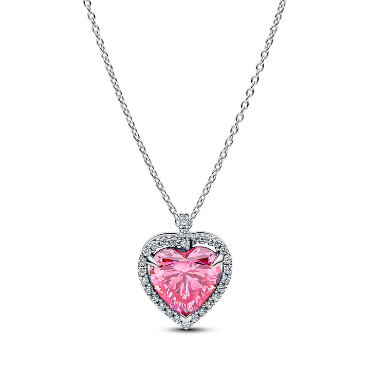Pandora Collier Cœur Halo Rose - 394414C01-45