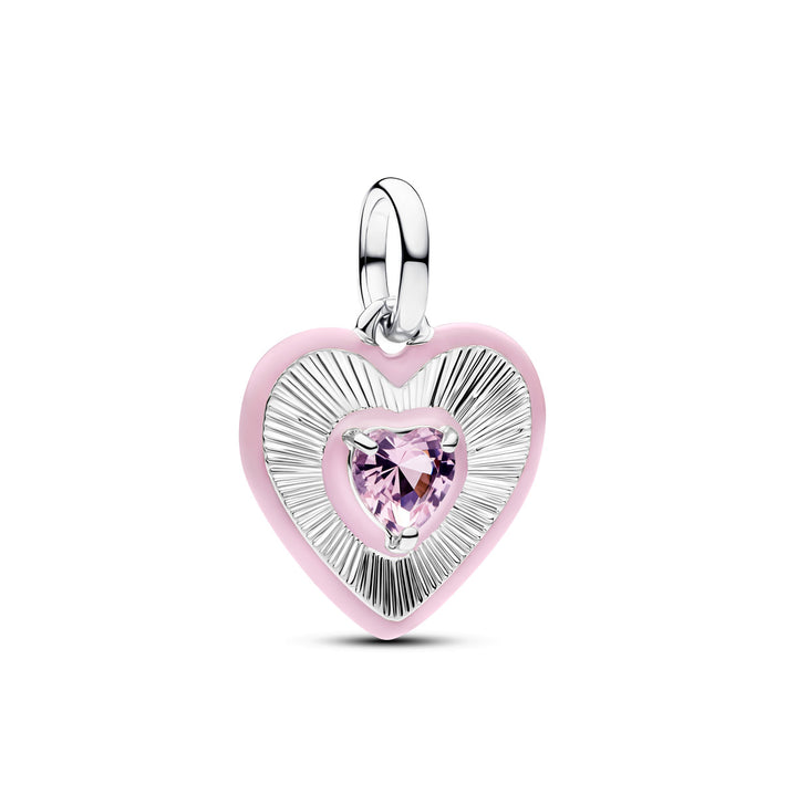 Pandora ME Strahlendes Rosafarbenes Herz Medaillon Charm - 794409C01