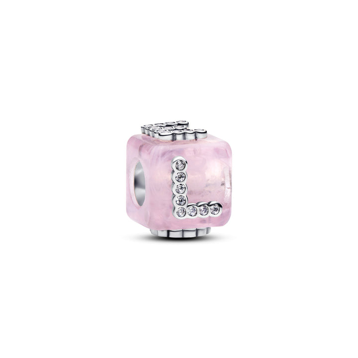 Pandora Rosafarbener Murano Glas Liebeswürfel Charm - 794433C01