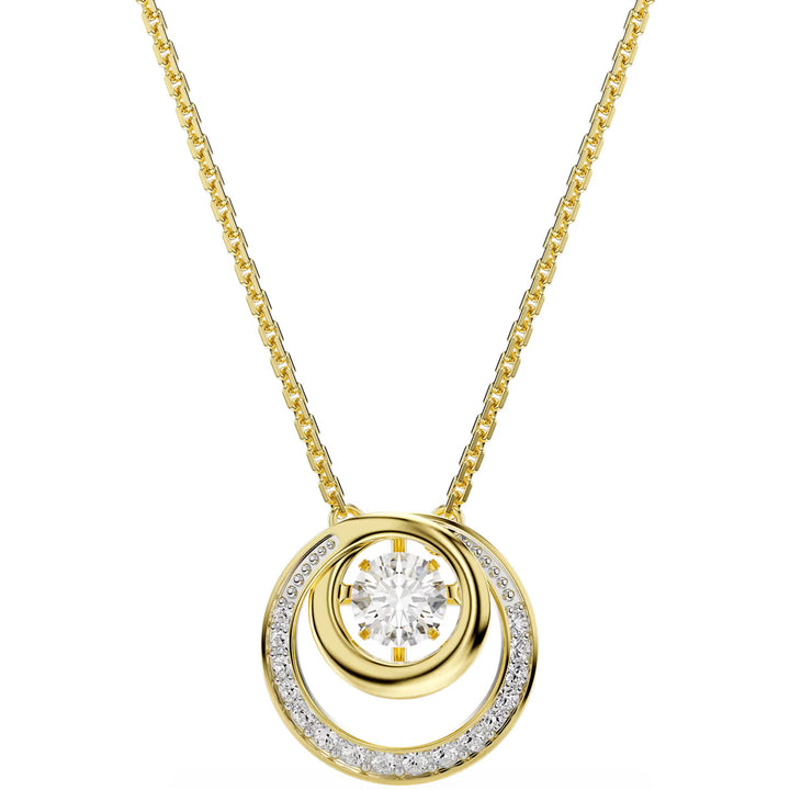 Swarovski Collier Hyperbola Taille ronde Blanc Placage de ton or - 5738248