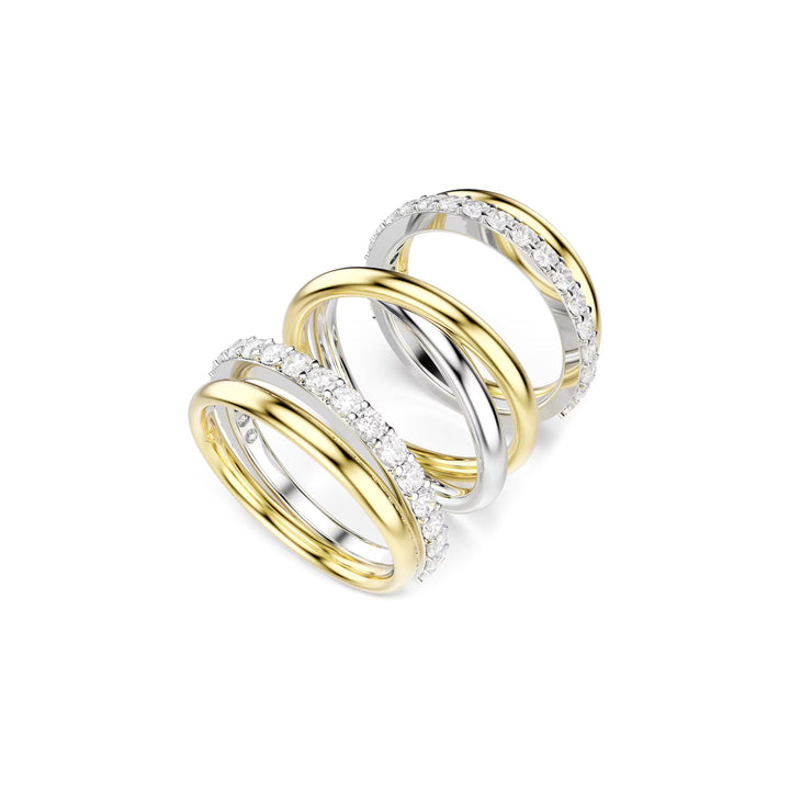 Swarovski Hyperbola Cocktail Ring Rundschliff Weiss Metallmix