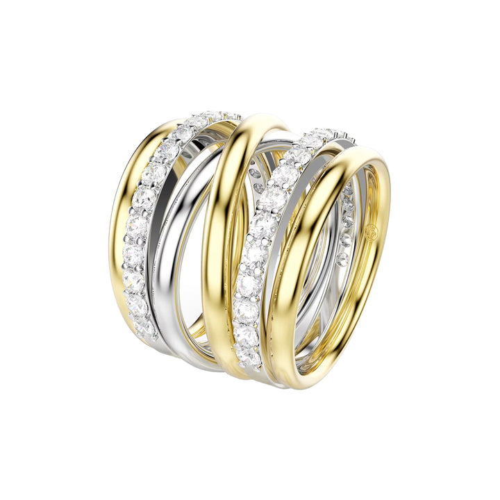 Swarovski Hyperbola Cocktail Ring Rundschliff Weiss Metallmix