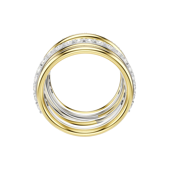 Swarovski Hyperbola Cocktail Ring Rundschliff Weiss Metallmix