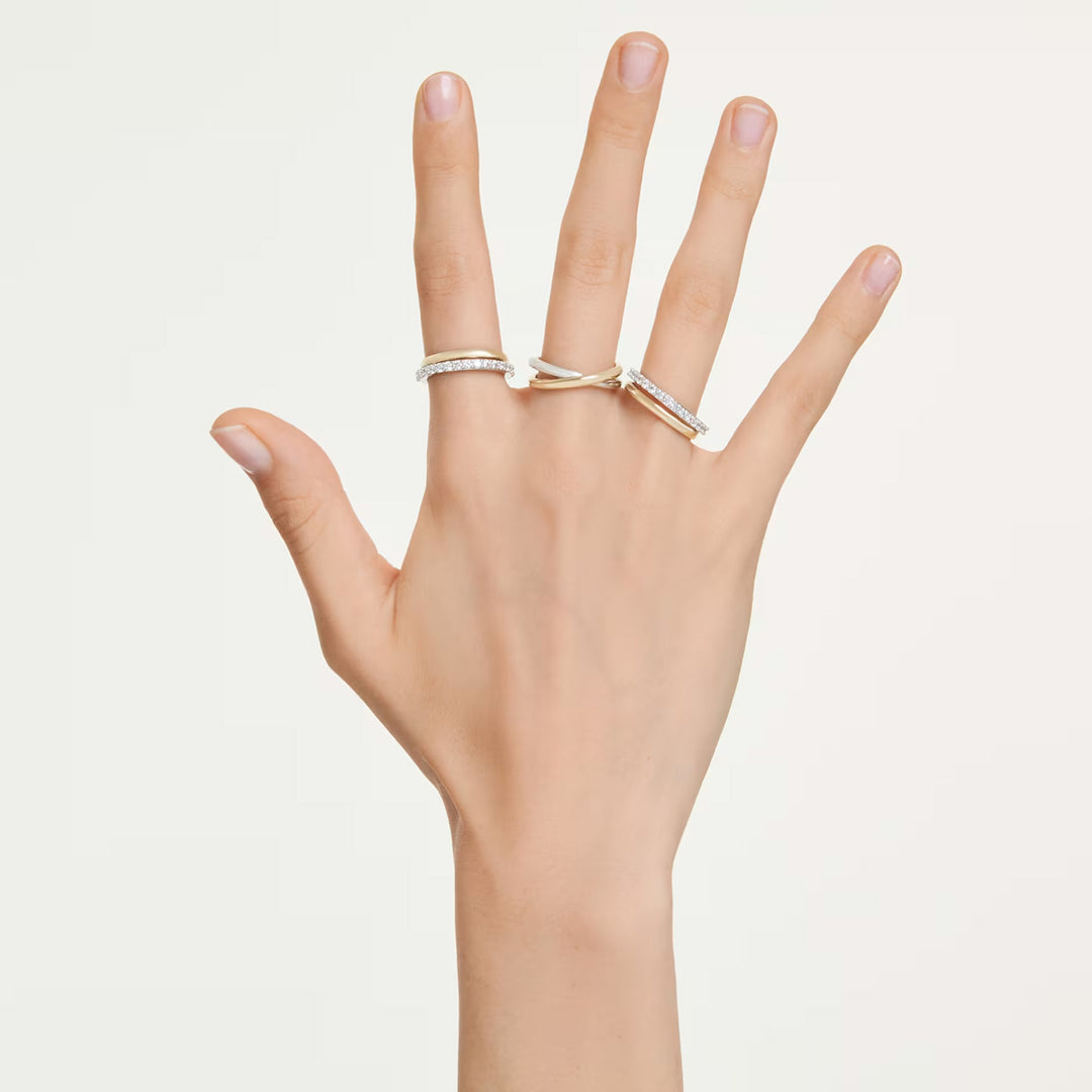 Swarovski Hyperbola Cocktail Ring Rundschliff Weiss Metallmix