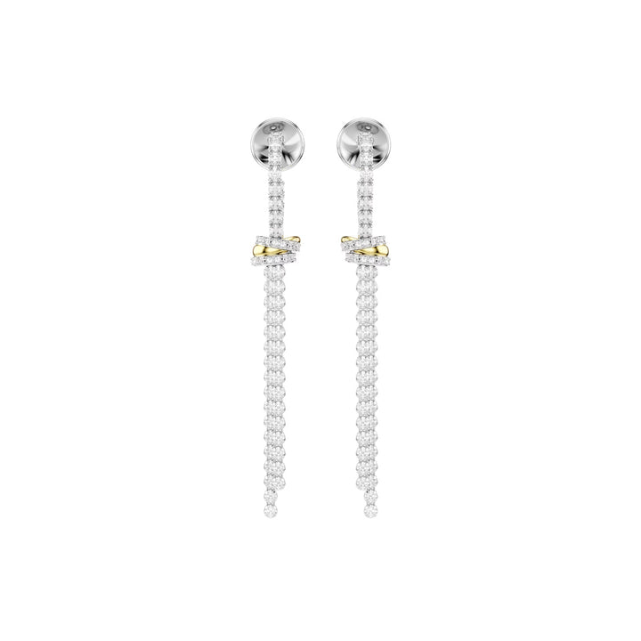 Swarovski Hyperbola Drop Ohrhänger Rundschliff Knoten Weiss Metallmix - 5752866