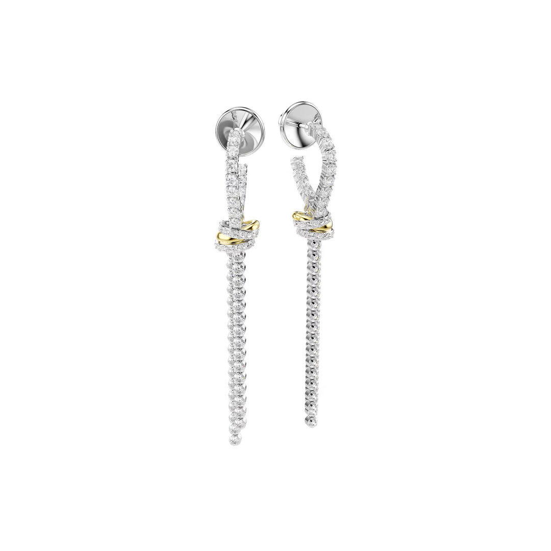 Swarovski Hyperbola Drop Ohrhänger Rundschliff Knoten Weiss Metallmix - 5752866