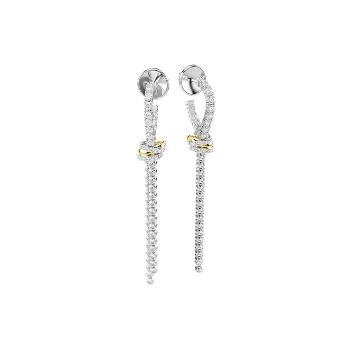Swarovski Hyperbola Drop Ohrhänger Rundschliff Knoten Weiss Metallmix - 5752866