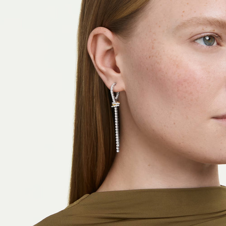 Swarovski Hyperbola Drop Ohrhänger Rundschliff Knoten Weiss Metallmix - 5752866