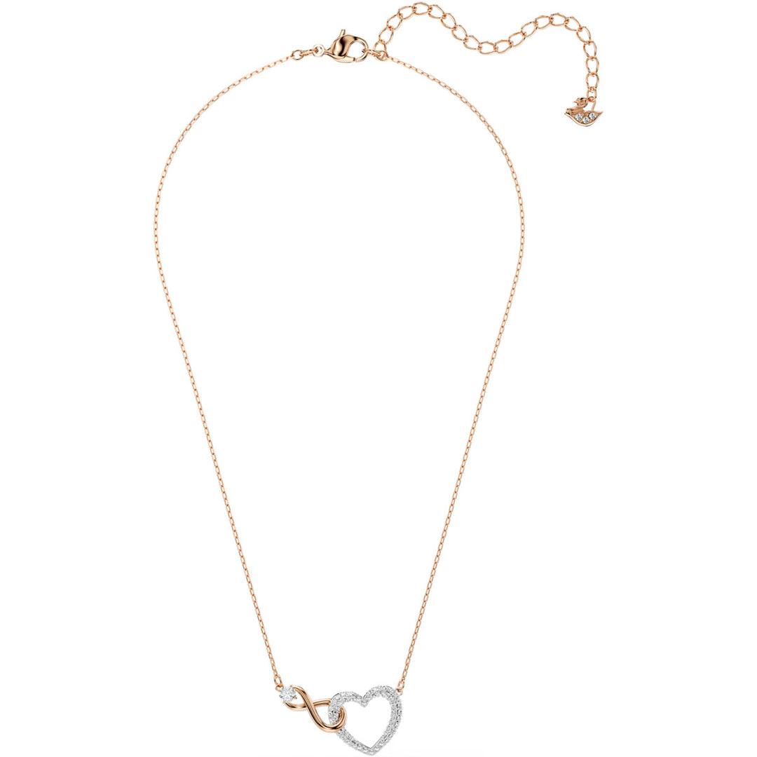 Swarovski Hyperbola Halskette Unendlichzeichen und Herz Weiss Metallmix - 5518865