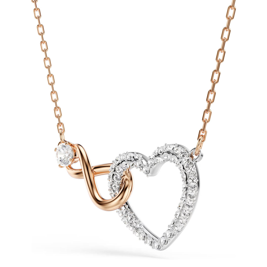 Swarovski Hyperbola Halskette Unendlichzeichen und Herz Weiss Metallmix - 5518865