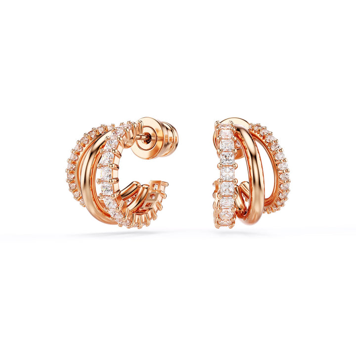 Swarovski Hyperbola Kreolen Verschiedene Schliffe Mini Weiss Roségold Legierungsschicht - 5698702
