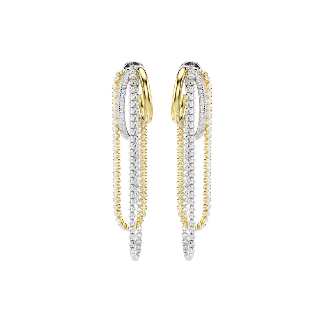 Swarovski Hyperbola Ohrringe Lagen Rundschliff Weiss Metallmix - 5749368
