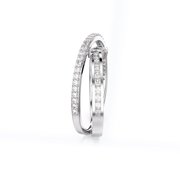 Swarovski Hyperbola Ring Verschiedene Schliffe Weiss Rhodiniert