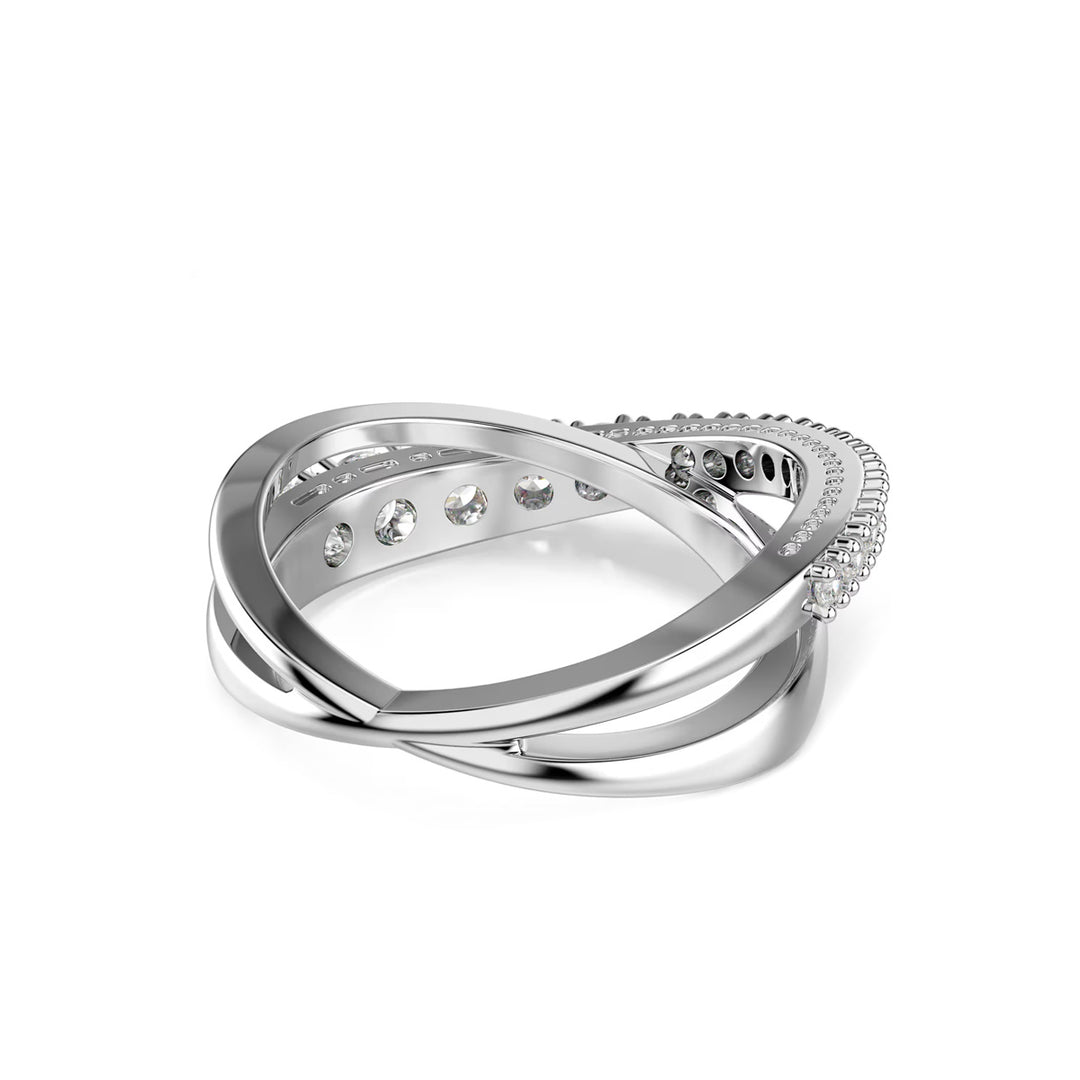 Swarovski Hyperbola Ring Verschiedene Schliffe Weiss Silberfarbenes Finish