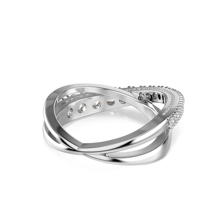 Swarovski Hyperbola Ring Verschiedene Schliffe Weiss Silberfarbenes Finish