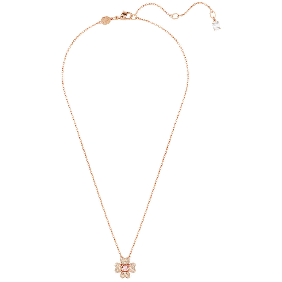 Swarovski Idyllia Halskette Glücksklee Weiss Roségold Legierungsschicht - 5674211