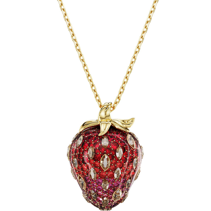 Swarovski Collier Idyllia Tailles variées Fraise Rouge Placage de ton or - 5742676