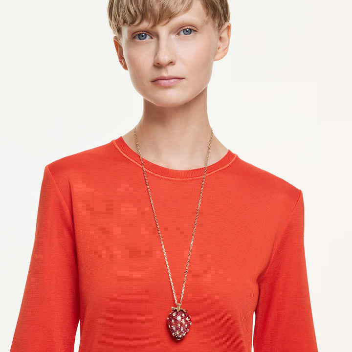 Swarovski Idyllia Halskette Verschiedene Schliffe Erdbeere Rot Goldlegierungsschicht - 5742676