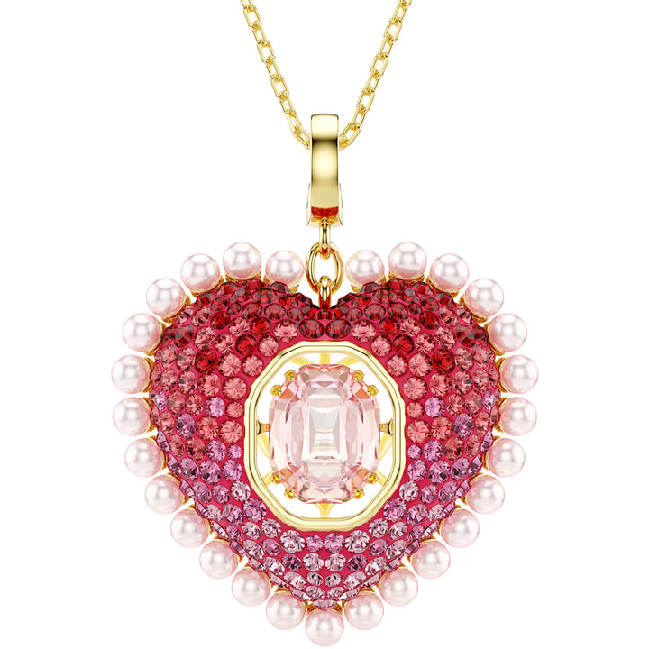 Swarovski Idyllia Necklace Mixed cuts Heart Pink Gold tone plated - 5742958