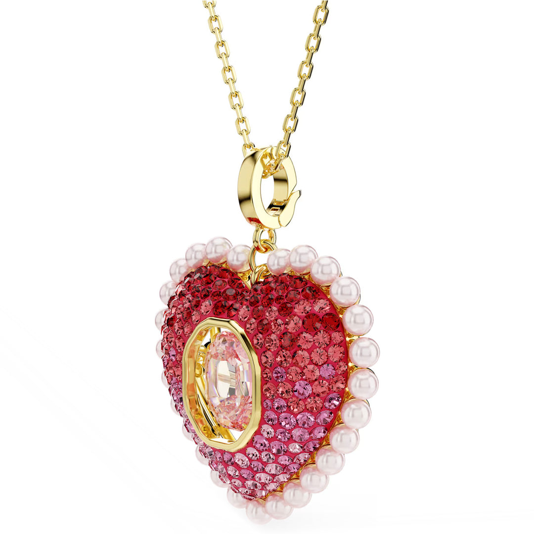 Swarovski Idyllia Halskette Verschiedene Schliffe Herz Rosa Goldlegierungsschicht - 5742958