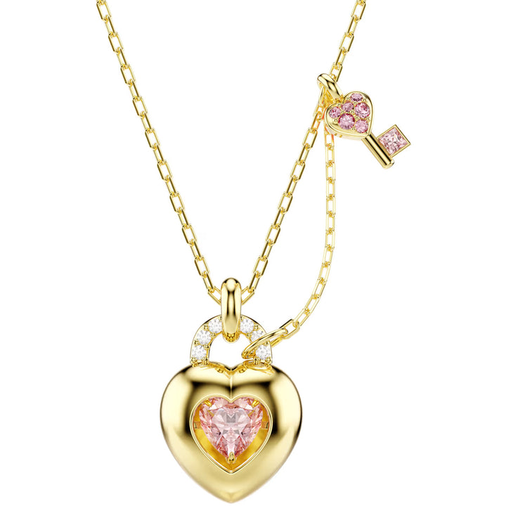 Swarovski Idyllia Halskette Verschiedene Schliffe Herz Schlüssel Rosa Goldlegierungsschicht - 5737288