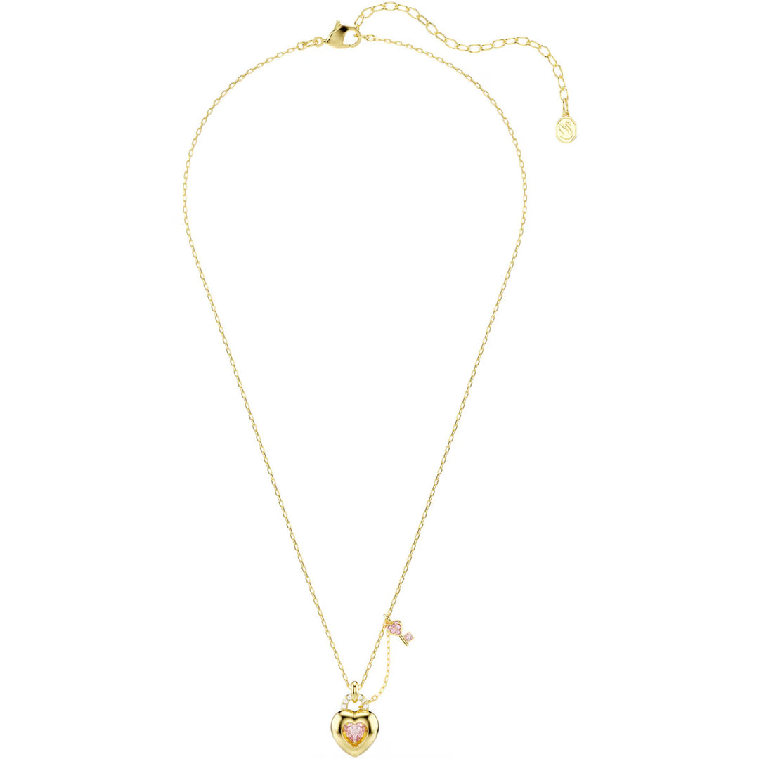 Swarovski Idyllia Halskette Verschiedene Schliffe Herz Schlüssel Rosa Goldlegierungsschicht - 5737288
