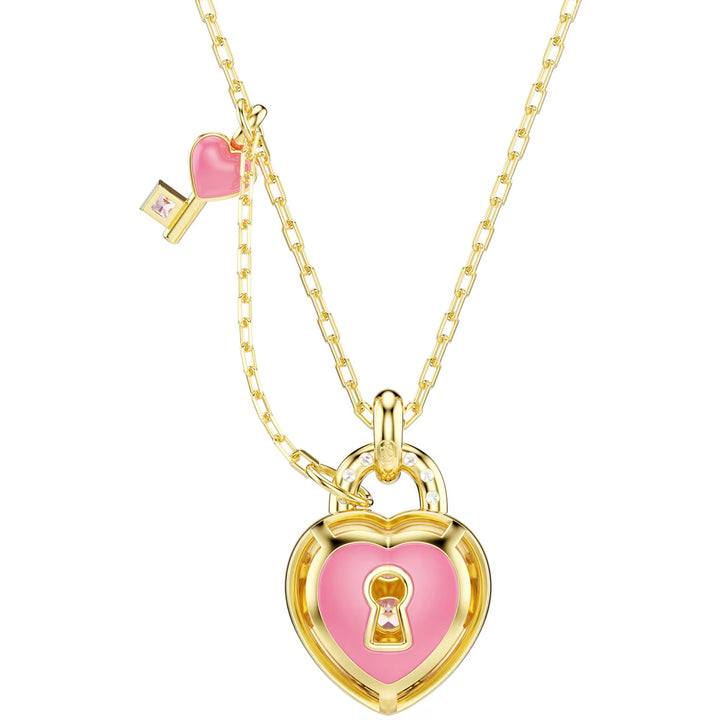 Swarovski Idyllia Halskette Verschiedene Schliffe Herz Schlüssel Rosa Goldlegierungsschicht - 5737288
