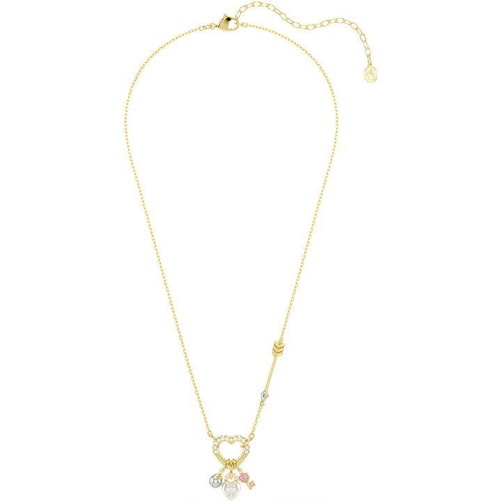 Swarovski Idyllia Halskette Verschiedene Schliffe Herz Schlüssel Rosa Goldlegierungsschicht - 5737290