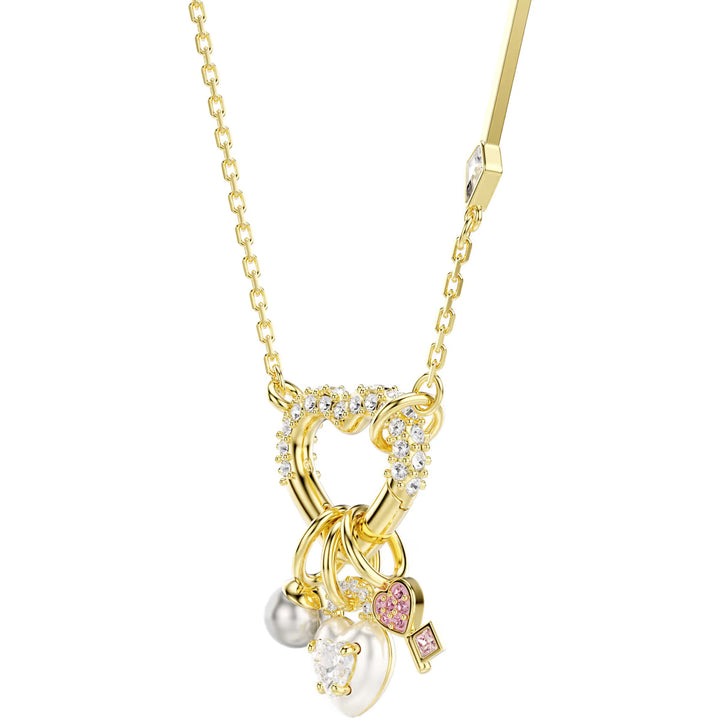 Swarovski Idyllia Halskette Verschiedene Schliffe Herz Schlüssel Rosa Goldlegierungsschicht - 5737290