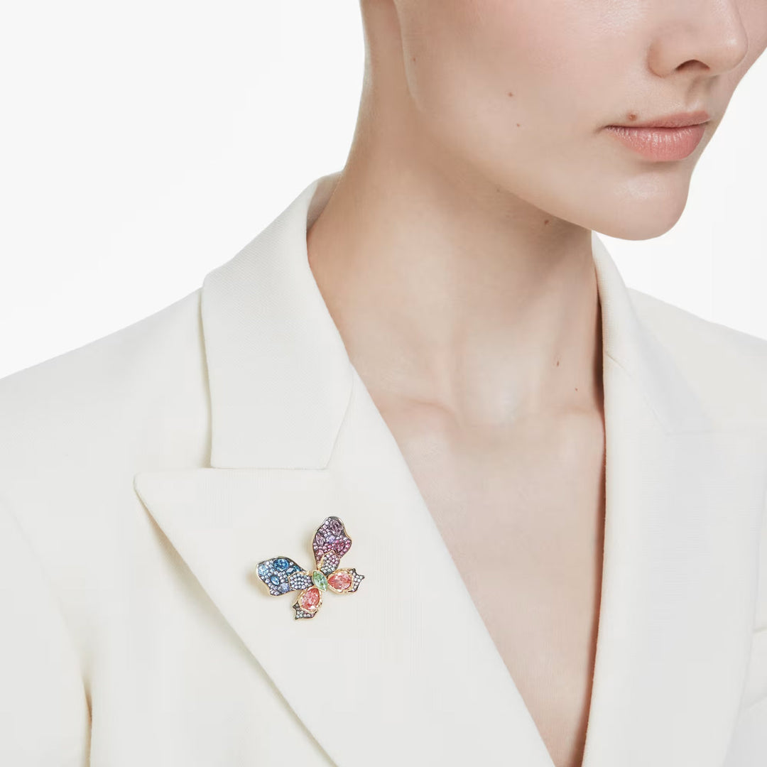 Swarovski Idyllia Halskette und Brosche Verschiedene Schliffe Pavé Schmetterling Mehrfarbig Metallmix - 5709951