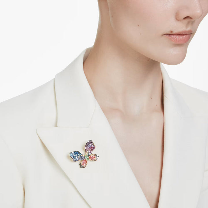 Swarovski Idyllia Halskette und Brosche Verschiedene Schliffe Pavé Schmetterling Mehrfarbig Metallmix - 5709951