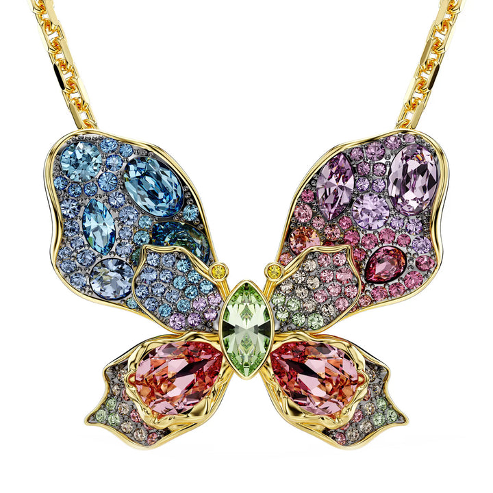 Swarovski Collana e spilla Idyllia Taglio misto Pavé Farfalla Multicolore Placcato color oro - 5709951