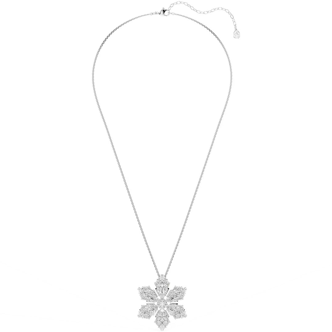 Swarovski Idyllia Halskette und Brosche Verschiedene Schliffe Schneeflocke Weiss Rhodiniert - 5754685