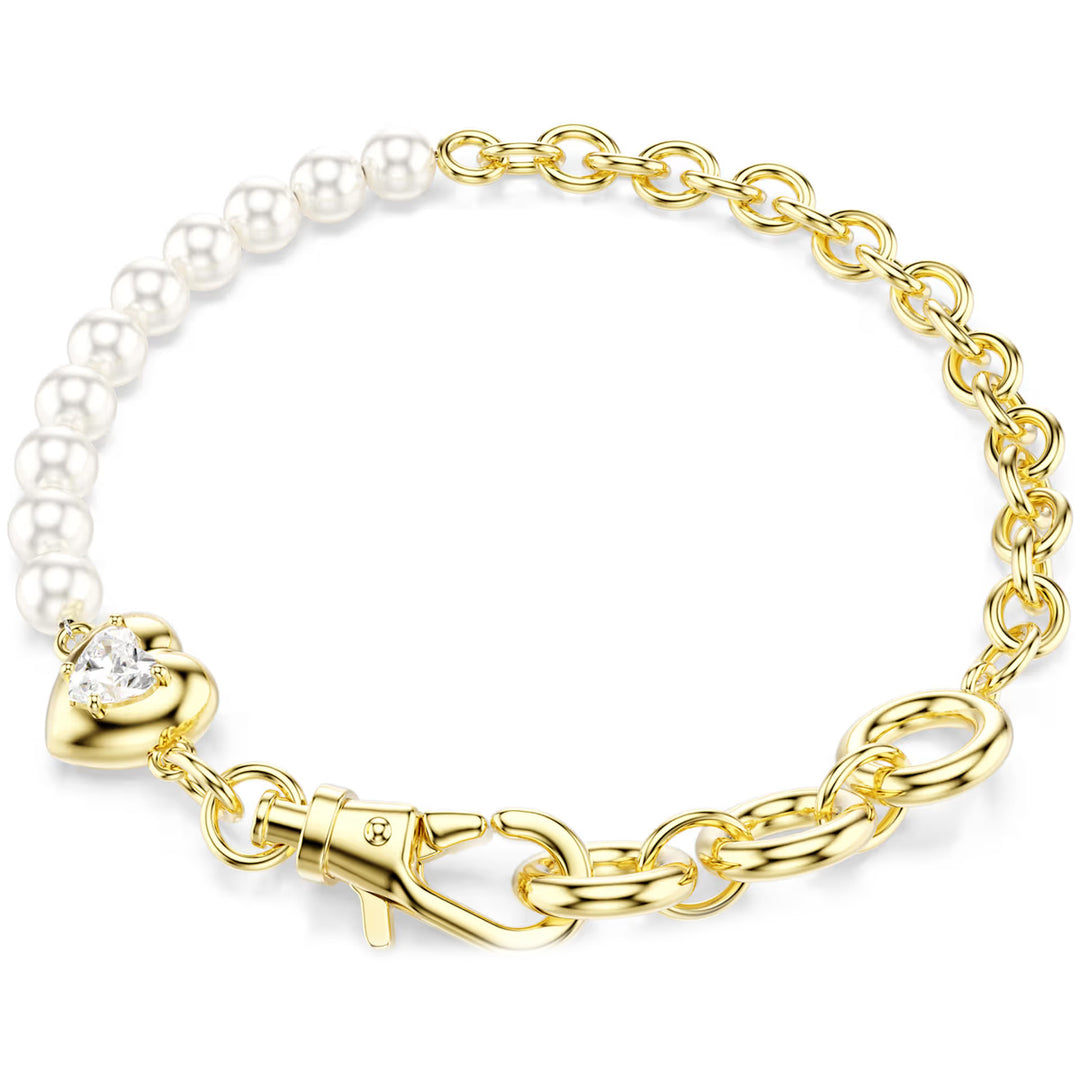Swarovski Bracelet Idyllia Perle de cristal Blanc Placage de ton or - 5737299