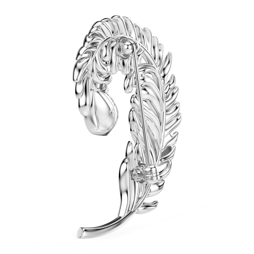 Swarovski Idyllia Brosche Verschiedene Schliffe Feder Rhodiniert - 5747549