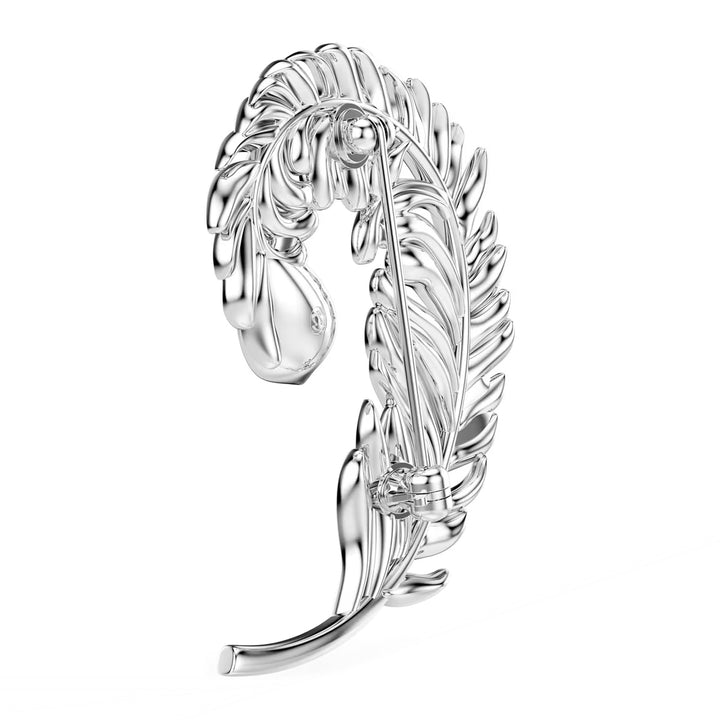 Swarovski Idyllia Brosche Verschiedene Schliffe Feder Rhodiniert - 5747549