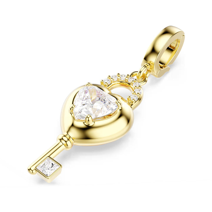 Swarovski Idyllia Charm Verschiedene Schliffe Herz mit Schlüssel Weiss Goldlegierungsschicht - 5742959